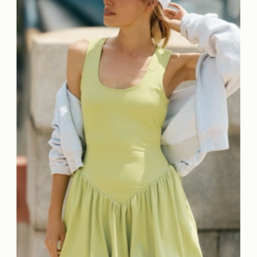 DAILY PRACTICE BUBBLE-HEM MINI DRESS